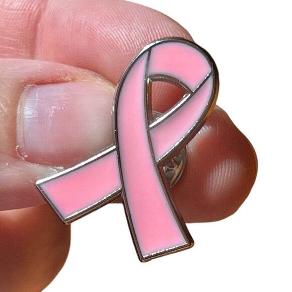 Pink Breast Cancer Awareness Ribbon Pin - Picture 1 of 6